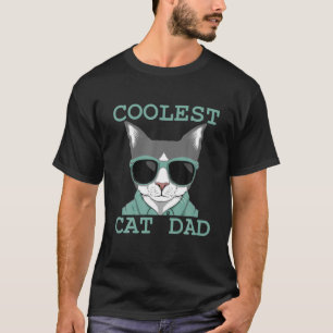 Mens Cat Dad Kitty Papa Coolest Funny Pet Lovers F T-Shirt