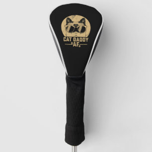 Mens Cat Daddy AF Vintage Cat Dad Head Funny Golf Head Cover