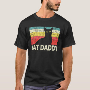 Mens Cat Daddy Black Cat Owner Cat Dad T-Shirt