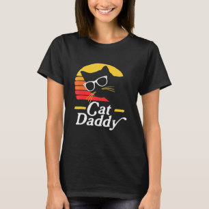 Mens Cat Daddy Vintage Eighties Style Cat Hipster  T-Shirt