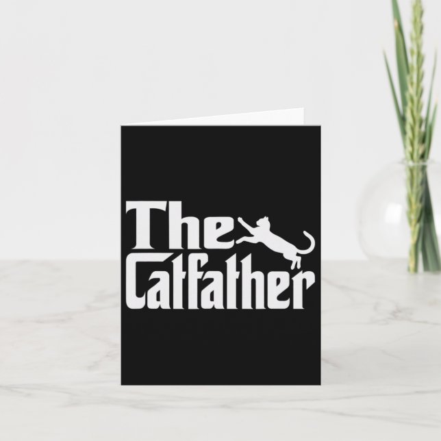 Mens Cat Father Kitty Dad Fathers Day Meow Feline  Card (Front)