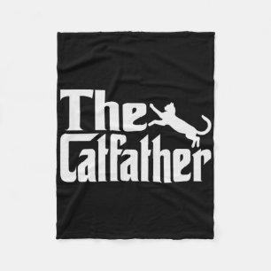 Mens Cat Father Kitty Dad Fathers Day Meow Feline Fleece Blanket