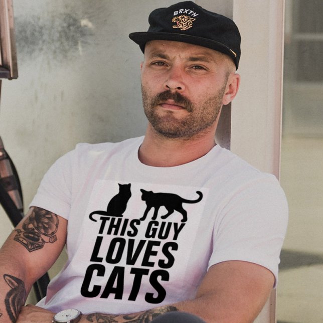 Men's Cat T-Shirts, THIS GUY LOVES CATS T-Shirt (Creator Uploaded)