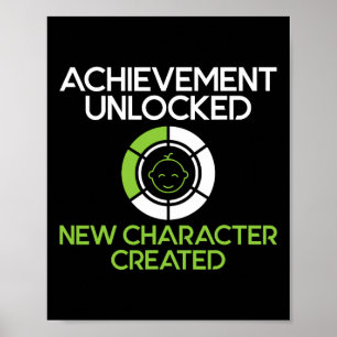 Mens Character Created New Dad Pregnancy Announcem Poster