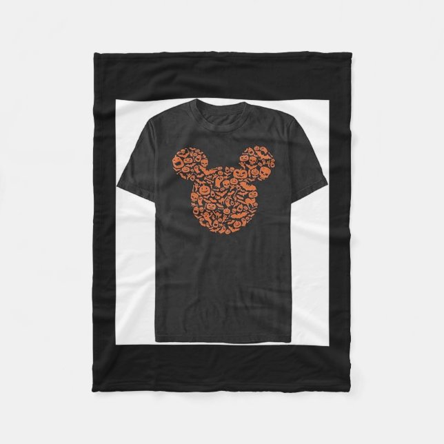 Mens Characters Mouse Ears Halloween Icons  Fleece Blanket (Front)