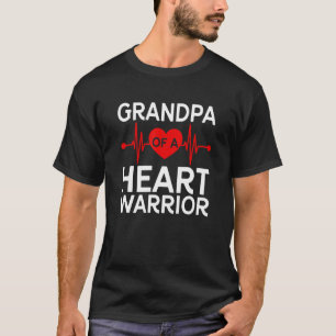 Mens CHD Warrior Grandpa Congenital Heart Disease  T-Shirt