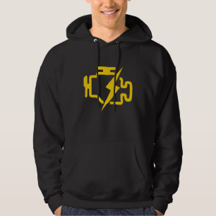 Mens Check Engine Light Engine Damage Car Mechanic Hoodie