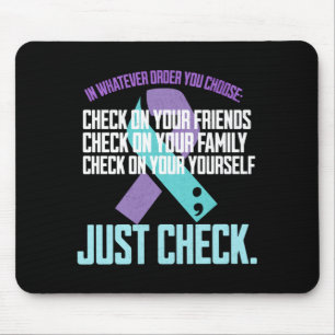 Mens Check Family Friends Prevention Month Mouse Pad