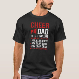 Mens Cheer Dad Duties Cheerleader Father Cheerlead T-Shirt
