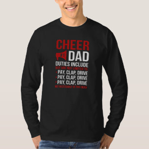 Mens Cheer Dad Duties Cheerleader Father Cheerlead T-Shirt