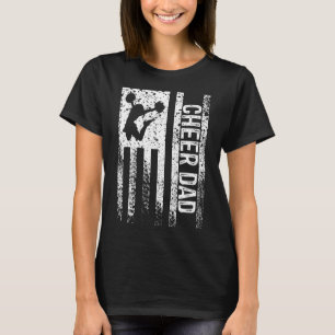 Mens Cheer Dad Vintage American Flag Father Cheerl T-Shirt