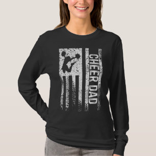 Mens Cheer Dad Vintage American Flag Father Cheerl T-Shirt