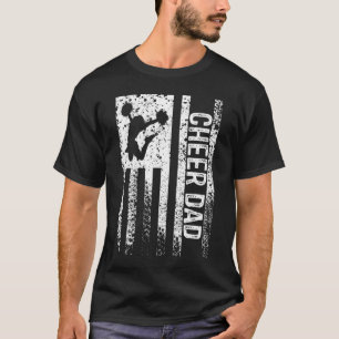 Mens Cheer Dad Vintage American Flag Father Cheerl T-Shirt