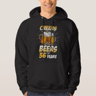Mens Cheers And Beers To 36 Years Old 36th Birthda Hoodie