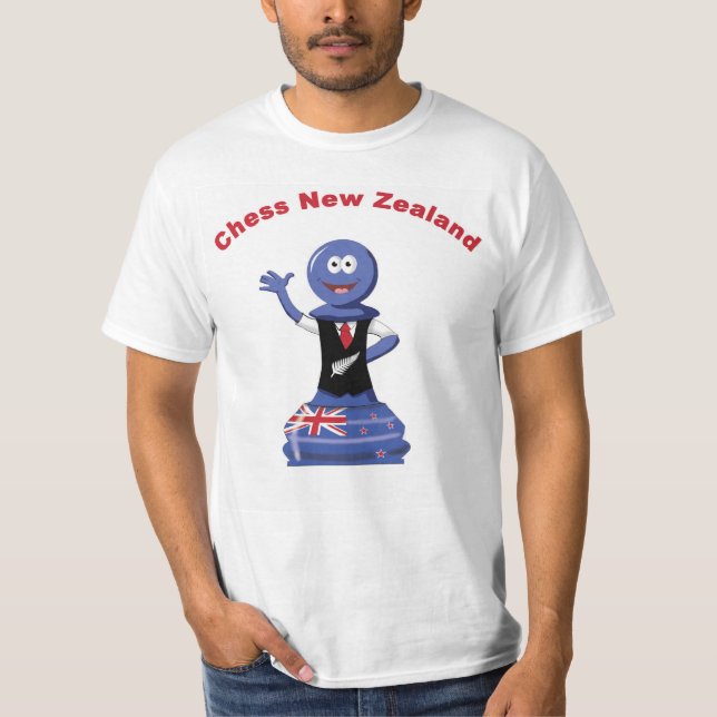 Men's Chess New Zealand flag pawn, high quality T-Shirt (Front)
