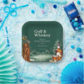 Men's Chic Golf & Whiskey Themed Retirement Party Paper Plate | Zazzle