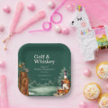 Men's Chic Golf & Whiskey Themed Retirement Party Paper Plate | Zazzle