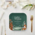 Men's Chic Golf & Whiskey Themed Retirement Party Paper Plate | Zazzle