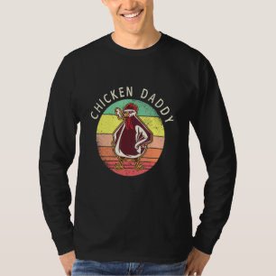 Mens Chicken Daddy   Retro Rooster Graphic I Cool  T-Shirt