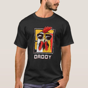 Mens Chicken Daddy Rooster W Sunglasses Farmer T-Shirt