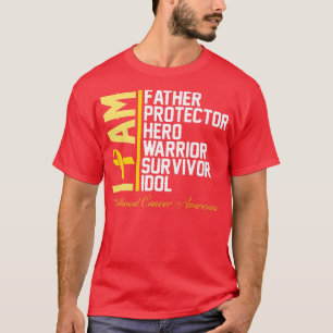 Mens Childhood Cancer AwarenessI Am Father Hero Wa T-Shirt