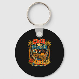 Mens chill the fourth out funny sloth summer key ring