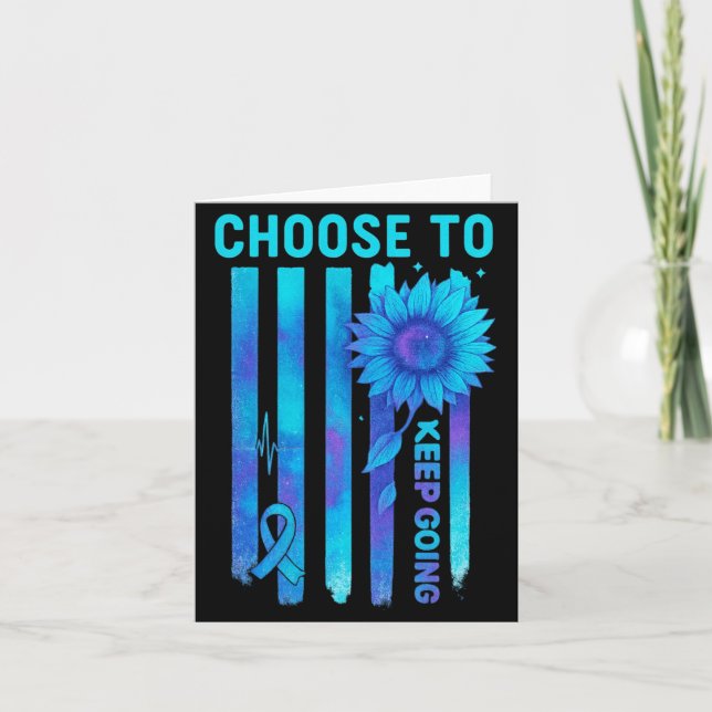 Mens Choose To Keep Going Flag Awareness Quote Card (Front)