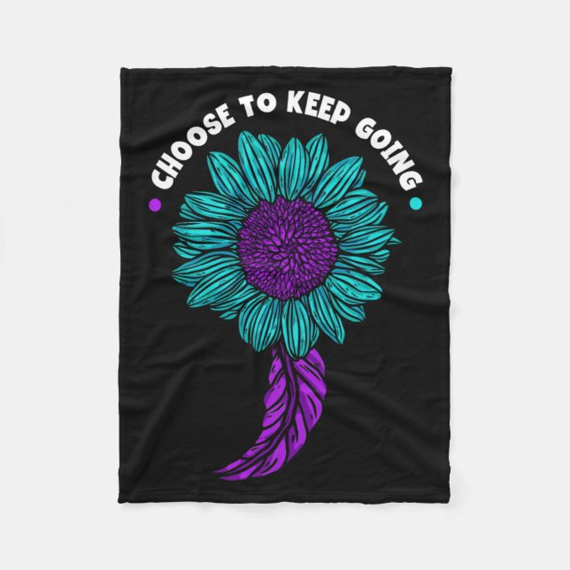 Mens Choose To Keep Going Prevention Suower Fleece Blanket (Front)