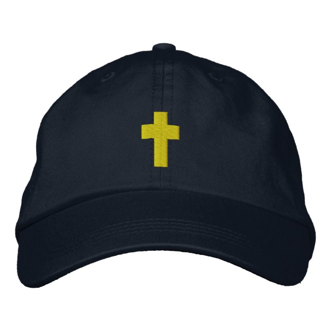 Mens Christian Cross Embroidered Hat (Front)