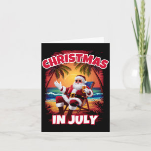 Mens christmas in july funny santa xmas summer card