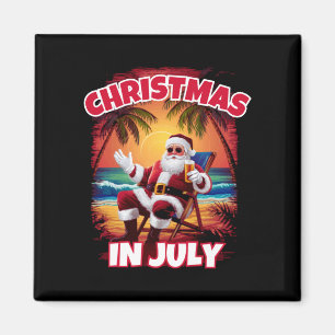Mens christmas in july funny santa xmas summer magnet