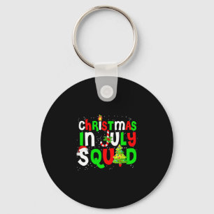 Mens christmas in july squad funny summer xmas men key ring