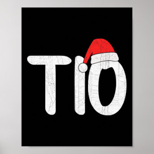Mens Christmas Santa Hat Matching Family Tio Xmas Poster