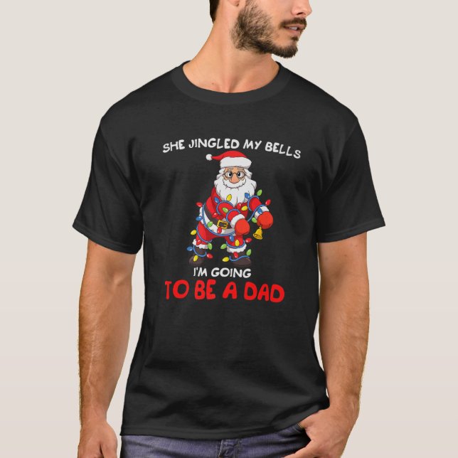 Mens Christmas Santa I'm Going To Be A Dad Pregnan T-Shirt (Front)