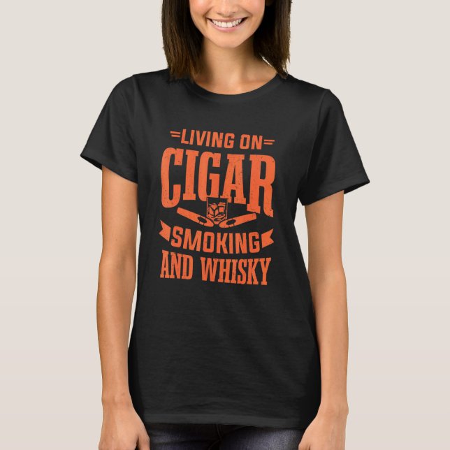 Mens Cigar Smoker Smoking Smooke Cigars Men Tobacc T-Shirt (Front)