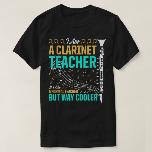 Mens Clarinet Teacher Its Like A Normal Teacher Bu T-Shirt (Design Front)