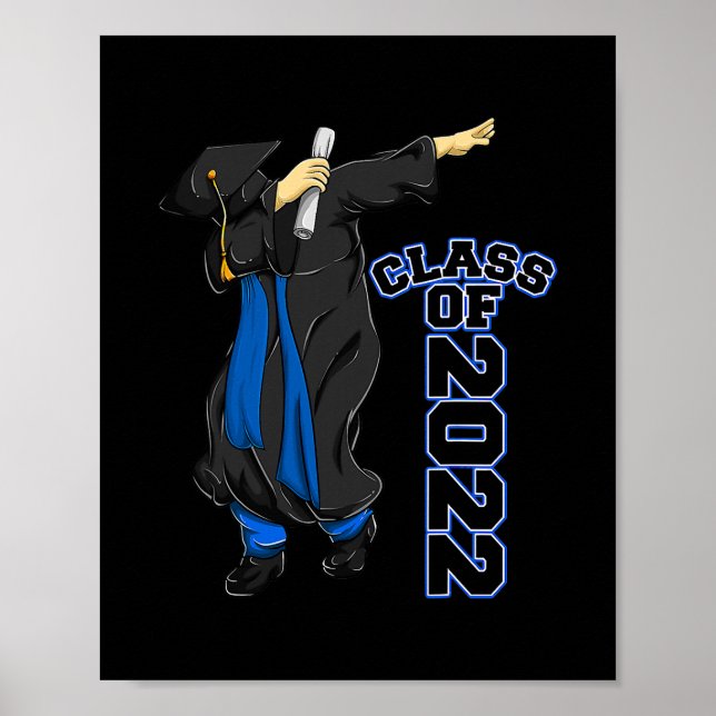 Mens Class Of 2022 s Dabbing Senior Graduate Boy Poster (Front)