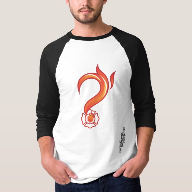 Mens Classic 3/4 sleeve baseball FireWhat t-shirt (Front)