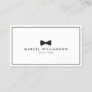 Men's Classic Bow Tie Logo Black/White Business Card