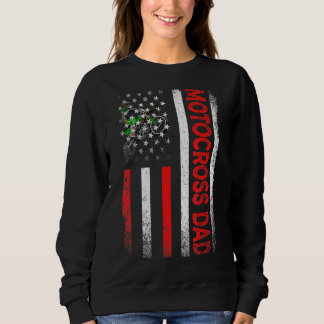 Mens Classic Retro American Flag Motocross Dad Men Sweatshirt
