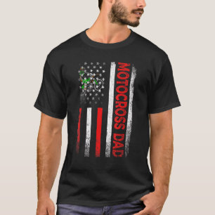 Mens Classic Retro American Flag Motocross Dad Men T-Shirt