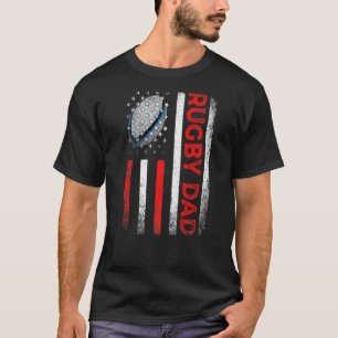 Mens Classic Retro American Flag Rugby Dad Men Fat T-Shirt