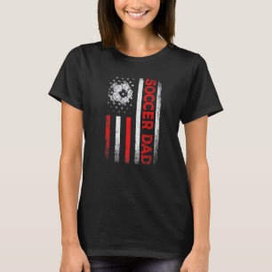 Mens Classic Retro American Flag Soccer Dad Men Fa T-Shirt