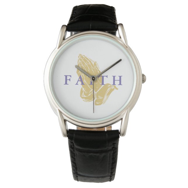Mens Classic Watch-Hands of Prayer Faith Watch (Front)