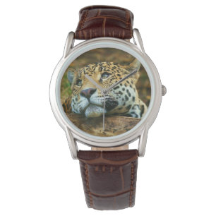 Mens Classic Watch/Wildlife Leopard Watch