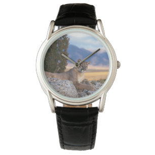 Mens Classic Watch/Wildlife Mountain Lion Watch