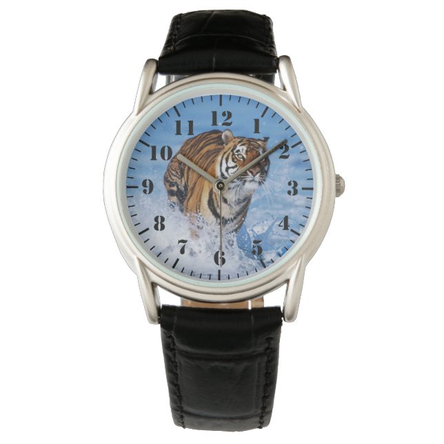 Mens Classic Watch/Wildlife Tiger Watch (Front)