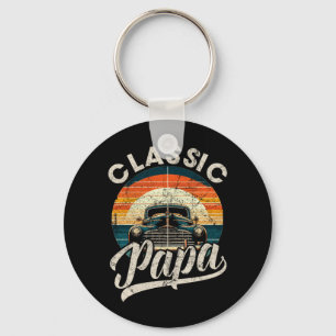 Mens Clic Papa Funny Saying Car Lover Men Dad Papa Key Ring