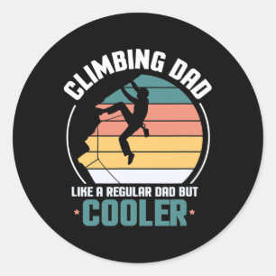 Mens Climbing Dad Rock Mountain Climber Funny Fath Classic Round Sticker