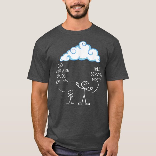 Mens Clouds Mostly Made Of Linu And Server T-Shirt (Front)
